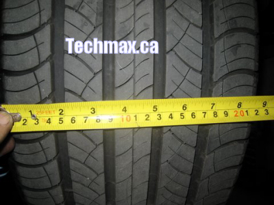 The 285/45/19 SUV tire from Michelin
Here is the real width as you can see on the measuring tape ,vow ,somebody is cheating someone don't you think?
