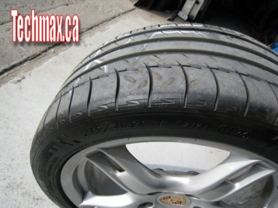 2006 Porsche Boxster S tire
Michelin Pilot Sport PS2 tires cracked between the threads from an 2006 Porsche Boxster S
Keywords: Porsche Boxster S tire