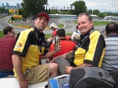 Tony and Attila at the race stand watching the race
Keywords: Formula Grand Prix Montreal
