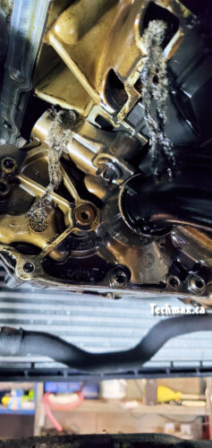 belt particles in N55 engine